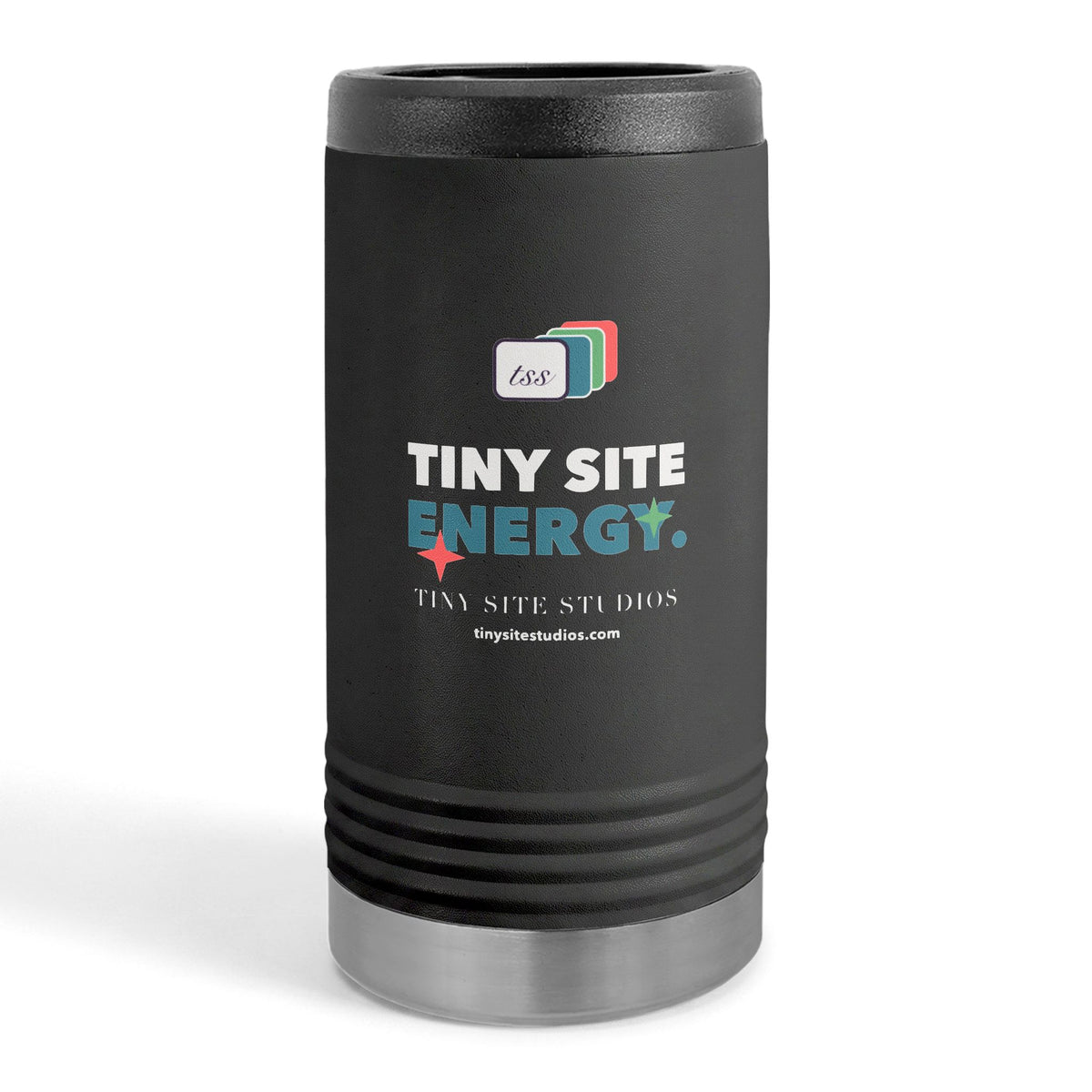 Tiny Site Energy — Slim Beverage Holder (Dark Colors)