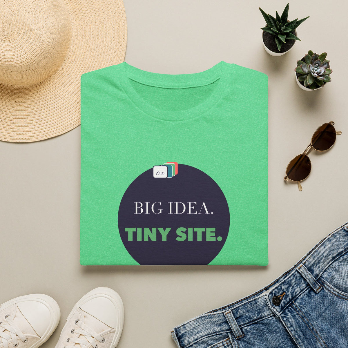 Big Idea. Tiny Site. — Gildan Softstyle Heather Tee