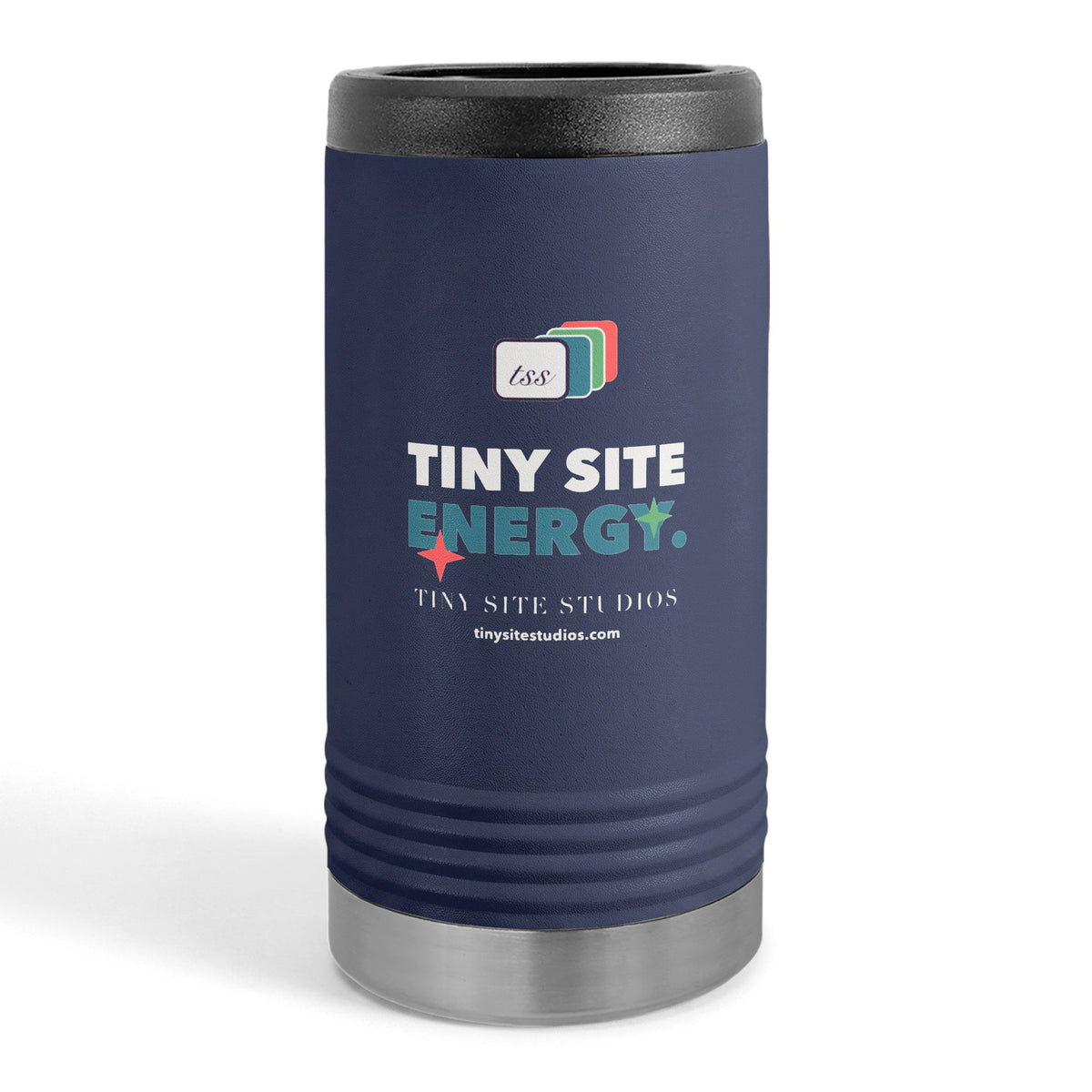 Tiny Site Energy — Slim Beverage Holder (Dark Colors)