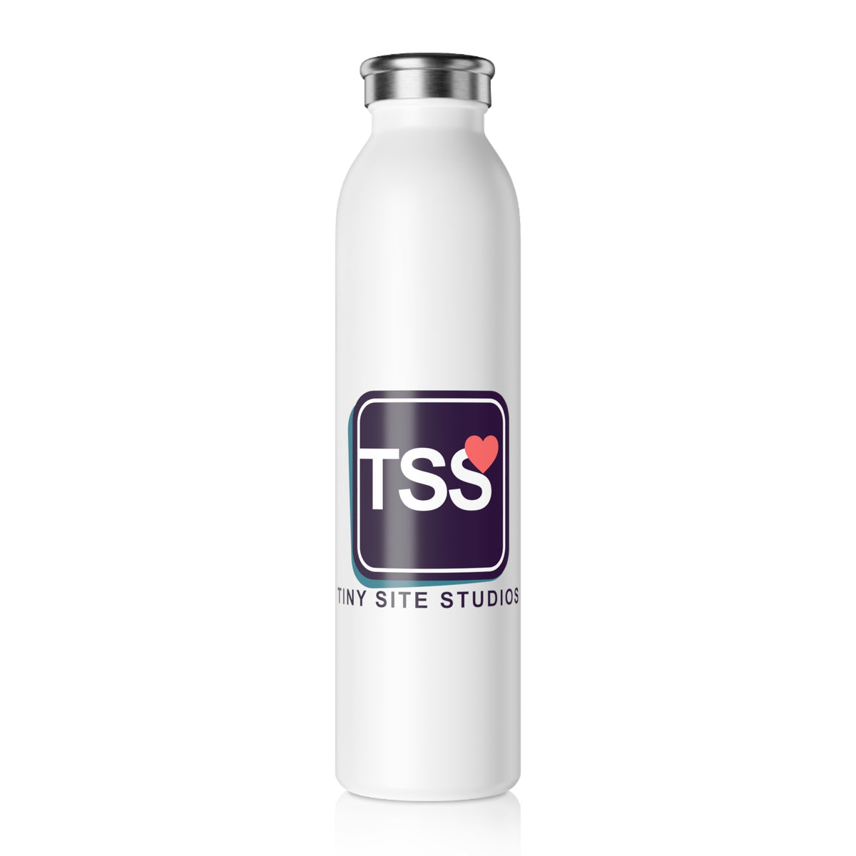 Tiny Site Studios Slim Water Bottle — Primary Logo