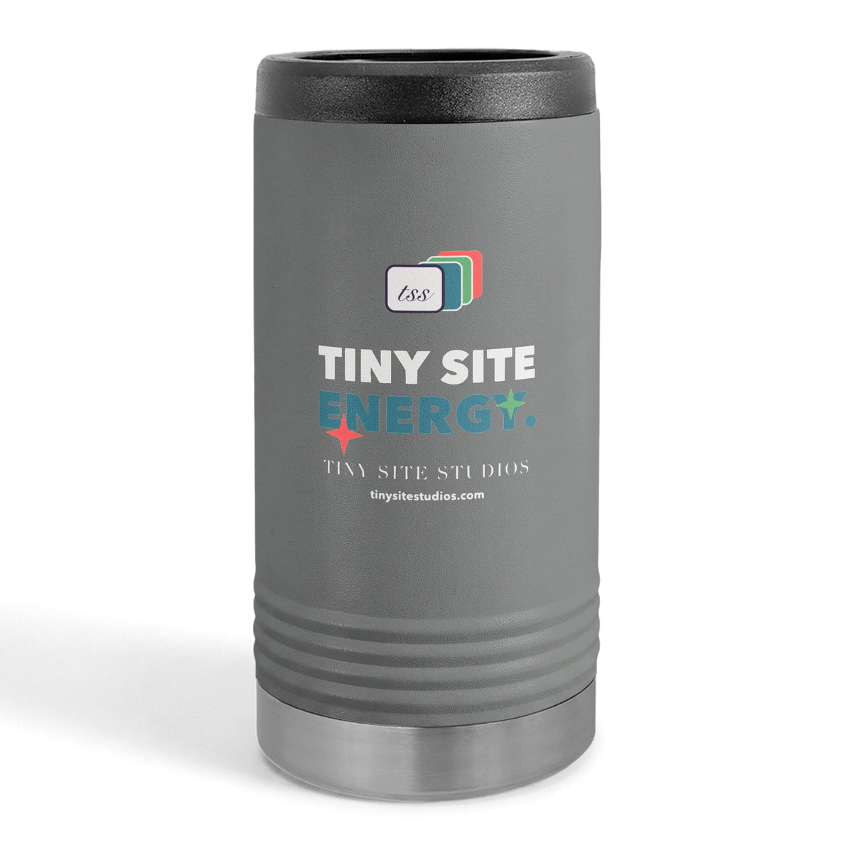 Tiny Site Energy — Slim Beverage Holder (Dark Colors)