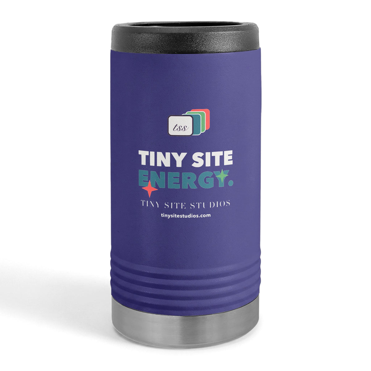 Tiny Site Energy — Slim Beverage Holder (Dark Colors)