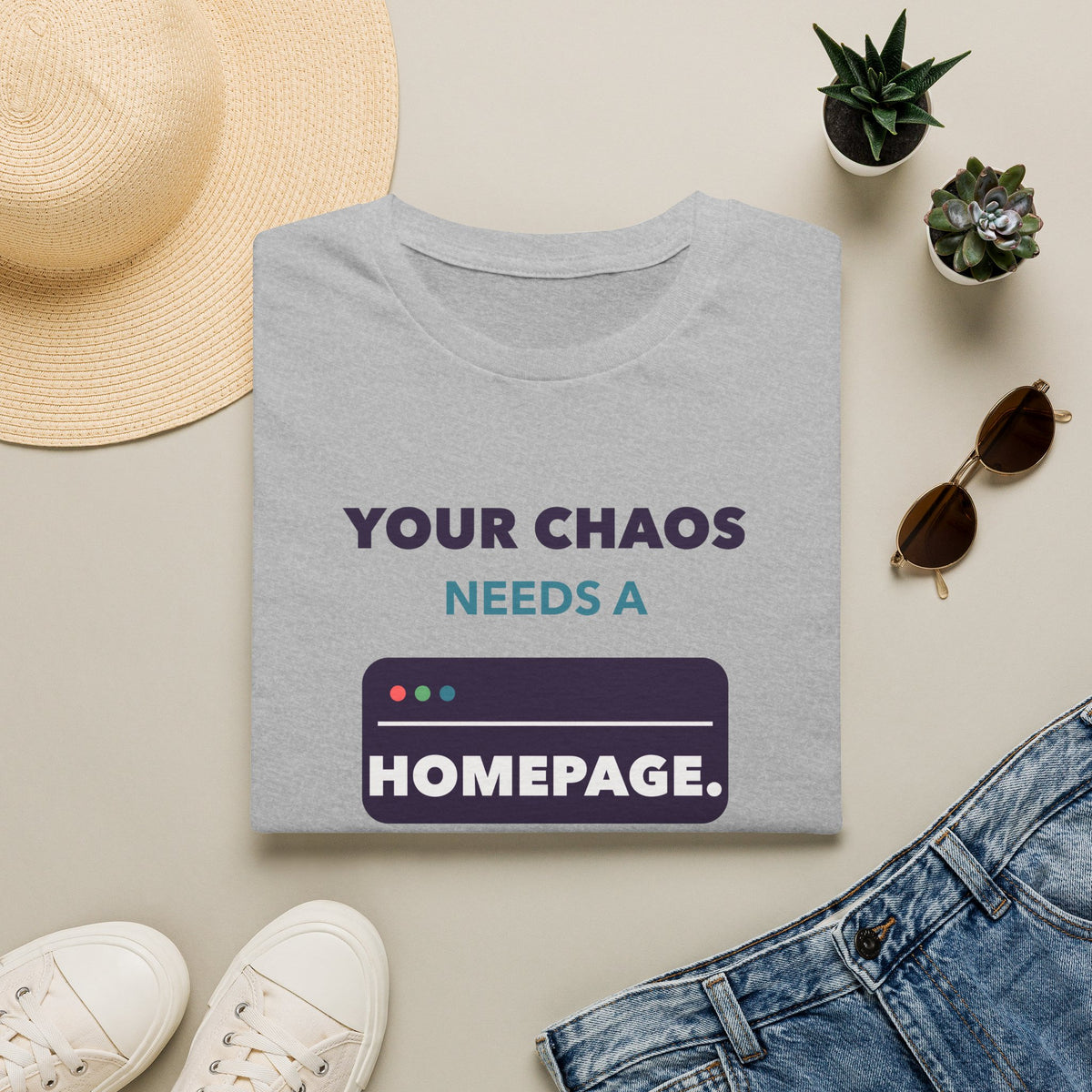 Your Chaos Needs a Homepage — Gildan Softstyle Heather Tee